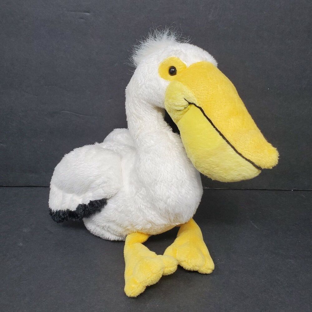 Ganz Webkinz Pelican Plush Stuffed Animal 11" NO CODE White Yellow Black Softie